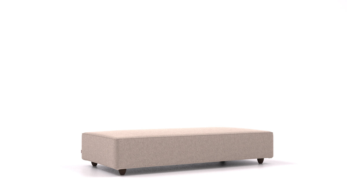 Cascais L, elemento del divano modulare FEYDOM in tessuto Velare ET-15 Light Grey, gambe scure
