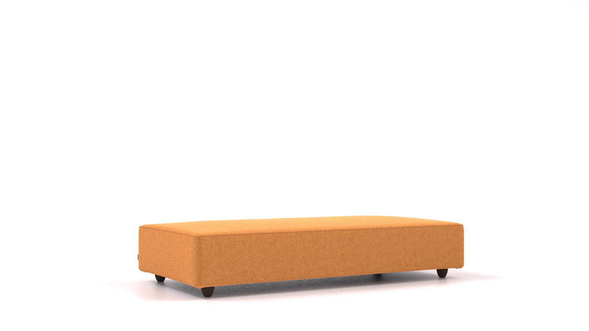 Cascais L, elemento del divano modulare FEYDOM in tessuto Velare ET-48 Antic Gold, gambe scure