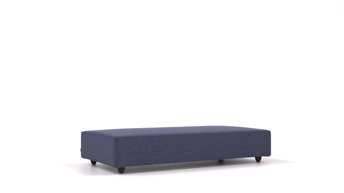 Cascais L, elemento del divano modulare FEYDOM in tessuto Velare ET-80 Noble Blue, gambe scure