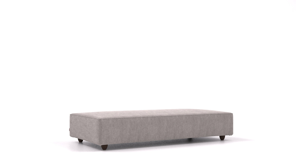 Cascais L, elemento del divano modulare FEYDOM in tessuto Mollia FF-14 Middle Grey, gambe scure