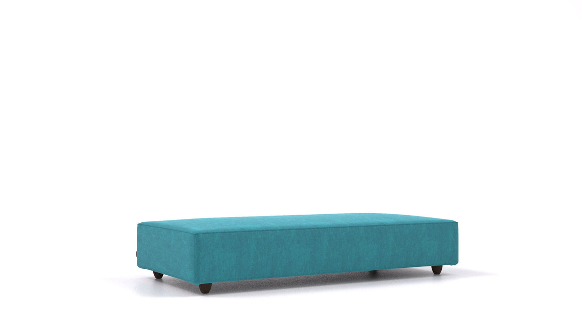 Cascais L, elemento del divano modulare FEYDOM in tessuto Mollia FF-20 Turquoise, gambe scure
