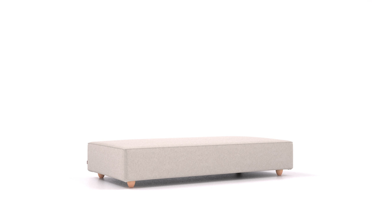 Cascais L, elemento del divano modulare FEYDOM in tessuto Icon IC-02 Natur, gambe chiare