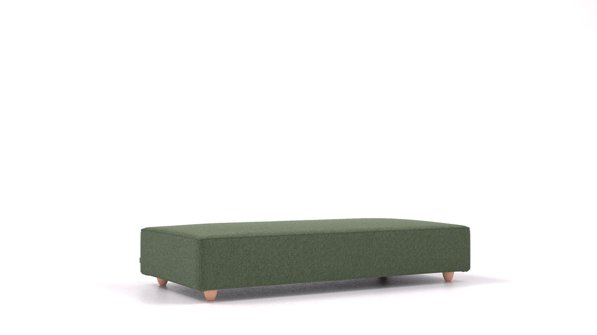 Cascais L, elemento del divano modulare FEYDOM in tessuto Icon IC-39 Forest, gambe chiare