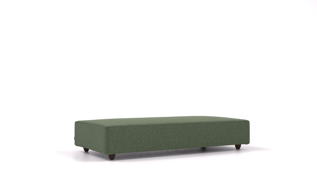 Cascais L, elemento del divano modulare FEYDOM in tessuto Icon IC-39 Forest, gambe scure