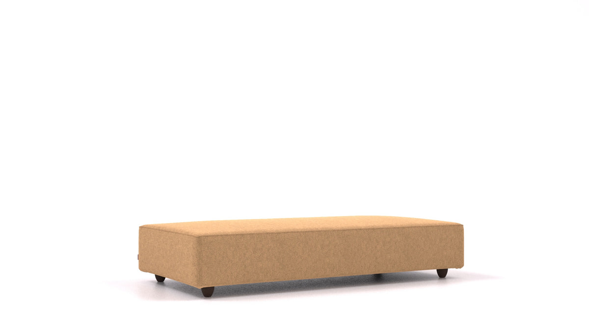Cascais L, elemento del divano modulare FEYDOM in tessuto Icon IC-45 Antic Gold, gambe scure