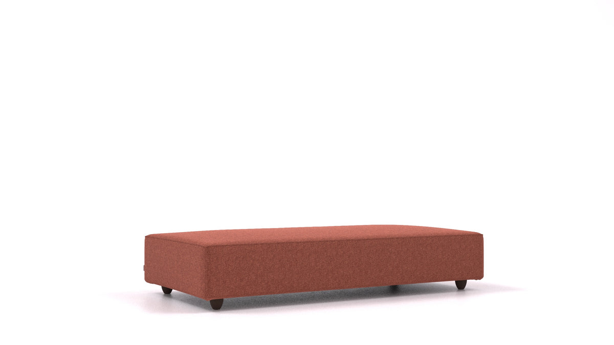 Cascais L, elemento del divano modulare FEYDOM in tessuto Icon IC-59 Etno Red, gambe scure