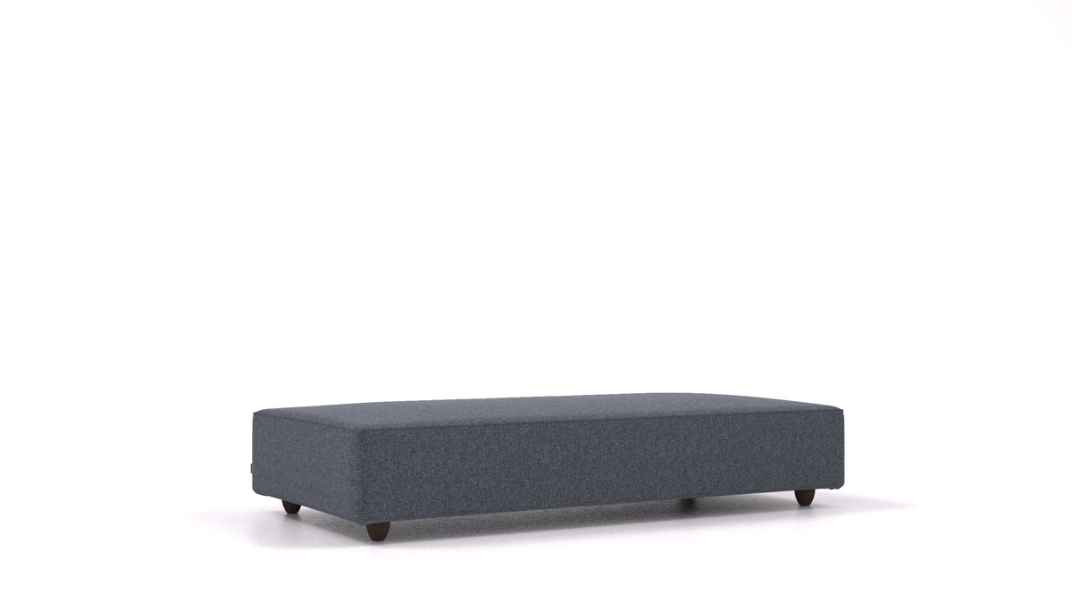 Cascais L, elemento del divano modulare FEYDOM in tessuto Icon IC-79 Deep Blue, gambe scure