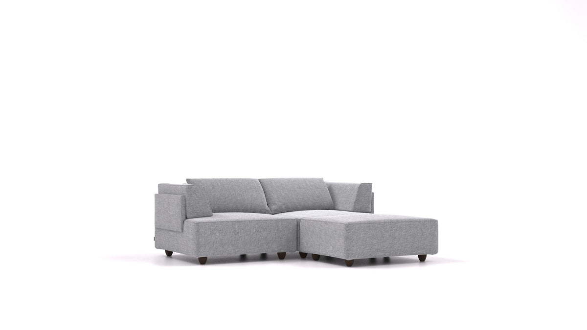 CasCais RA, divano modulare FEYDOM in tessuto Phoenix FE-92 Dark Grey, gambe scure