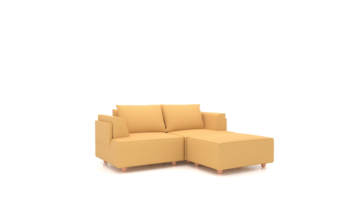 CasCais RA, divano modulare FEYDOM in tessuto Hygge HG-53 Yellow, gambe chiare
