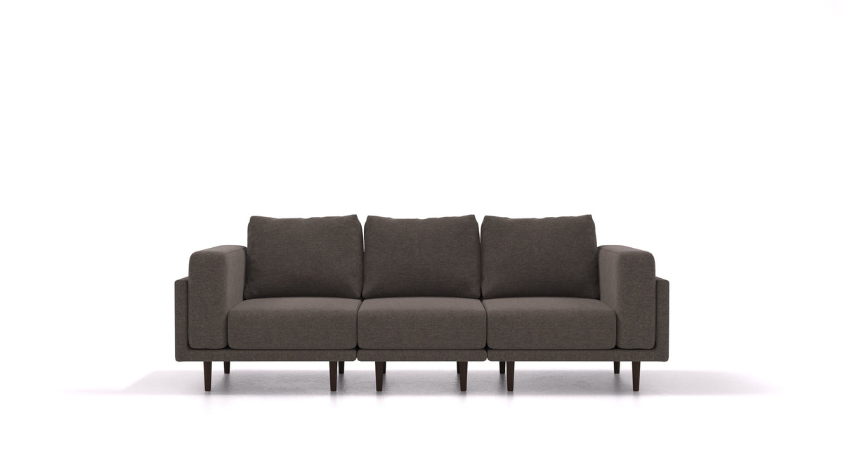 Clooods 3S, divano modulare FEYDOM in tessuto Velare ET-12 Dark Grey, gambe scure