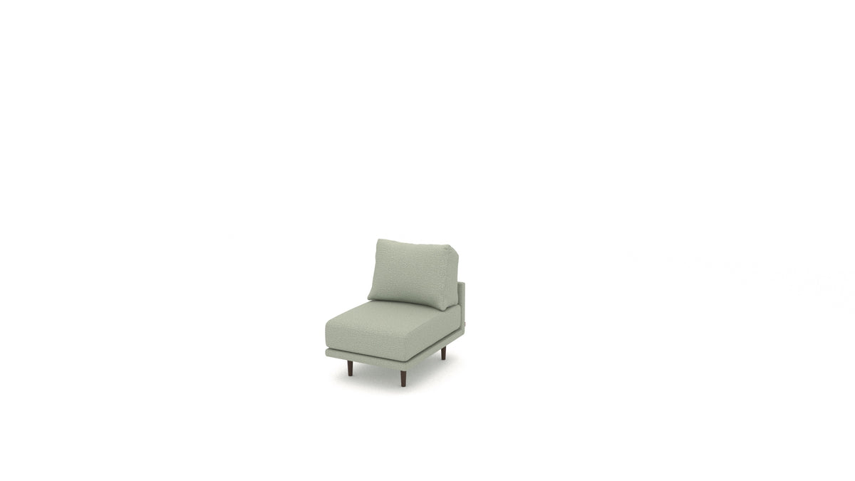 Clooods poltrona, schienale FEYDOM in tessuto Heim HM-34 Jade, gambe scure