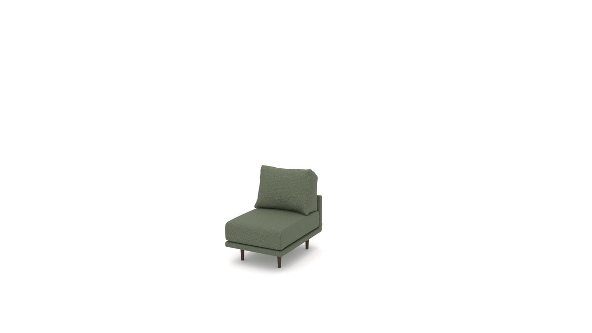 Clooods poltrona, schienale FEYDOM in tessuto Heim HM-39 Forest, gambe scure