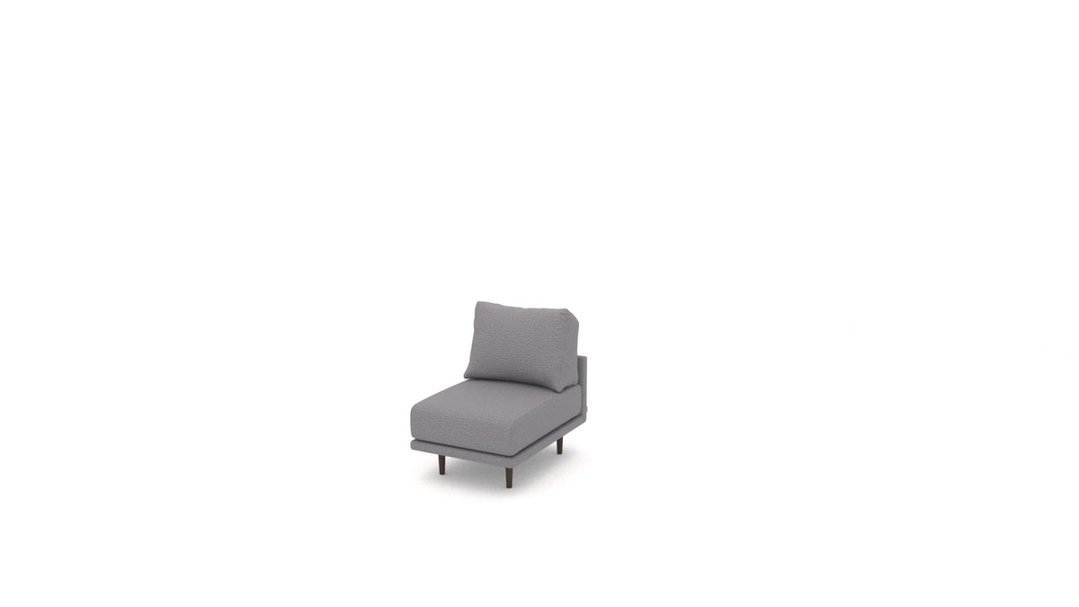 Clooods poltrona, schienale FEYDOM in tessuto Heim HM-95 Medium Grey, gambe scure