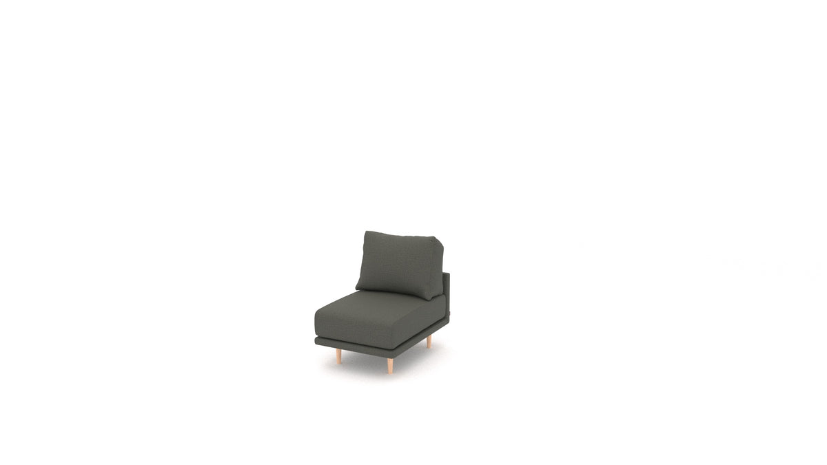 Clooods poltrona, schienale FEYDOM in tessuto Heim HM-98 Dark Grey, gambe chiare