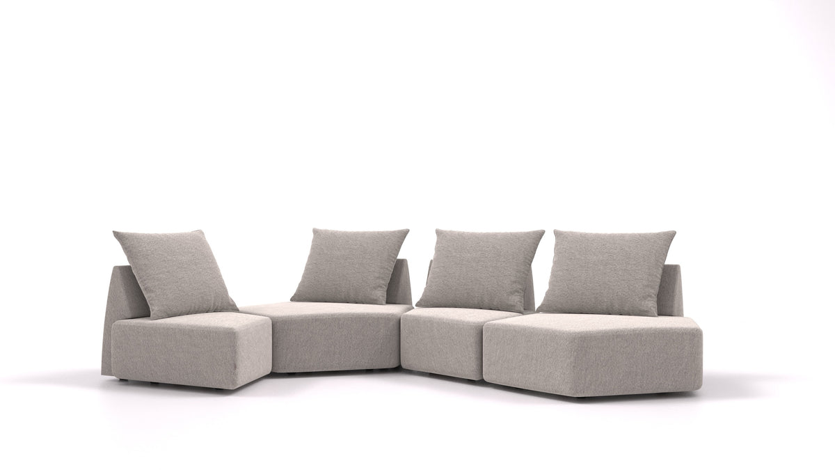 Matacao3 Archipelago, divano modulare FEYDOM in tessuto Phoenix FE-84 Middle Grey