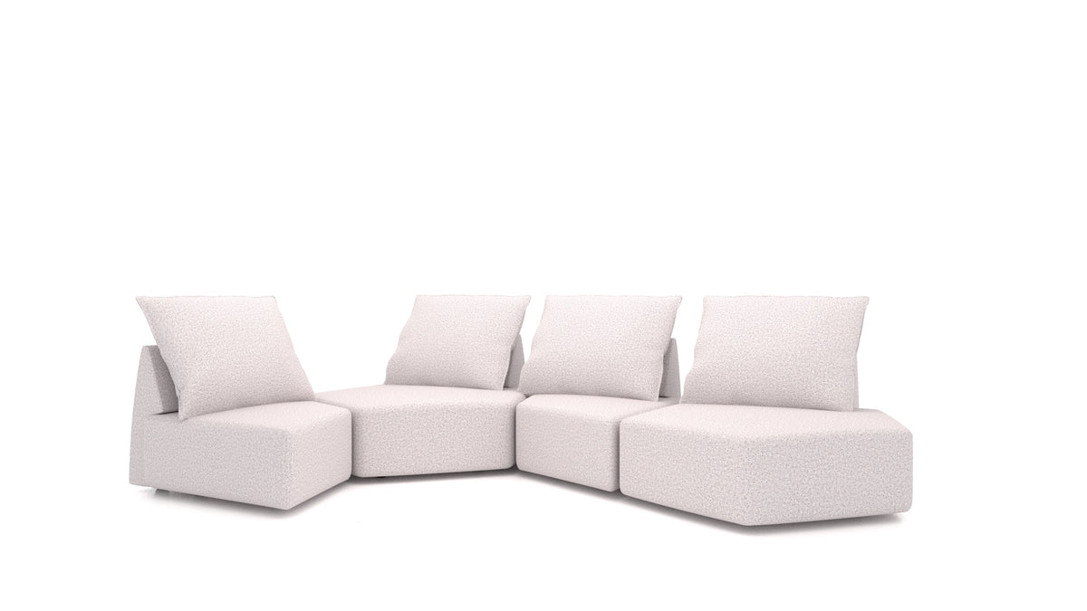 Matacao3 Archipelago, divano modulare FEYDOM in tessuto Hygge HG-09 Light Grey