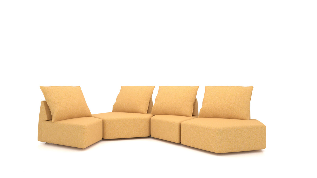 Matacao3 Archipelago, divano modulare FEYDOM in tessuto Hygge HG-53 Yellow