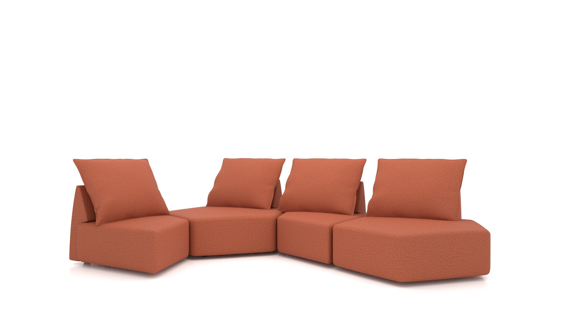Matacao3 Archipelago, divano modulare FEYDOM in tessuto Hygge HG-56 Terracotta