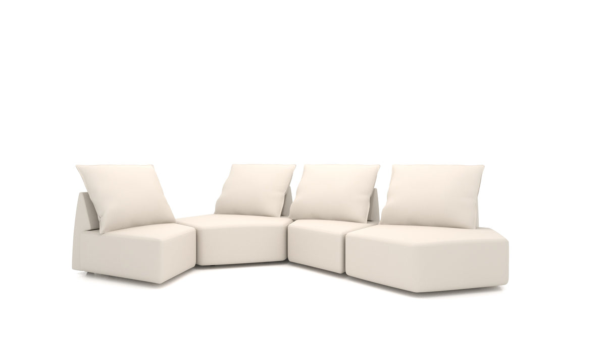 Matacao3 Archipelago, divano modulare FEYDOM in tessuto Heim HM-03 White
