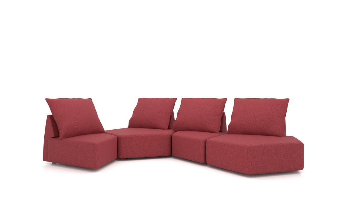 Matacao3 Archipelago, divano modulare FEYDOM in tessuto Heim HM-58 Cherry