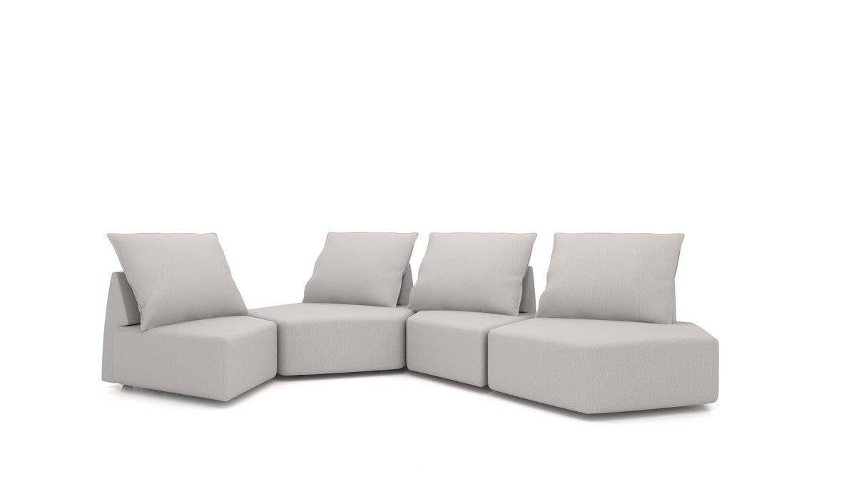 Matacao3 Archipelago, divano modulare FEYDOM in tessuto Heim HM-86 Light Grey