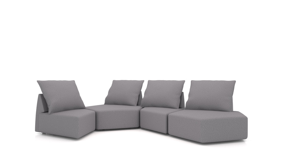 Matacao3 Archipelago, divano modulare FEYDOM in tessuto Heim HM-95 Medium Grey