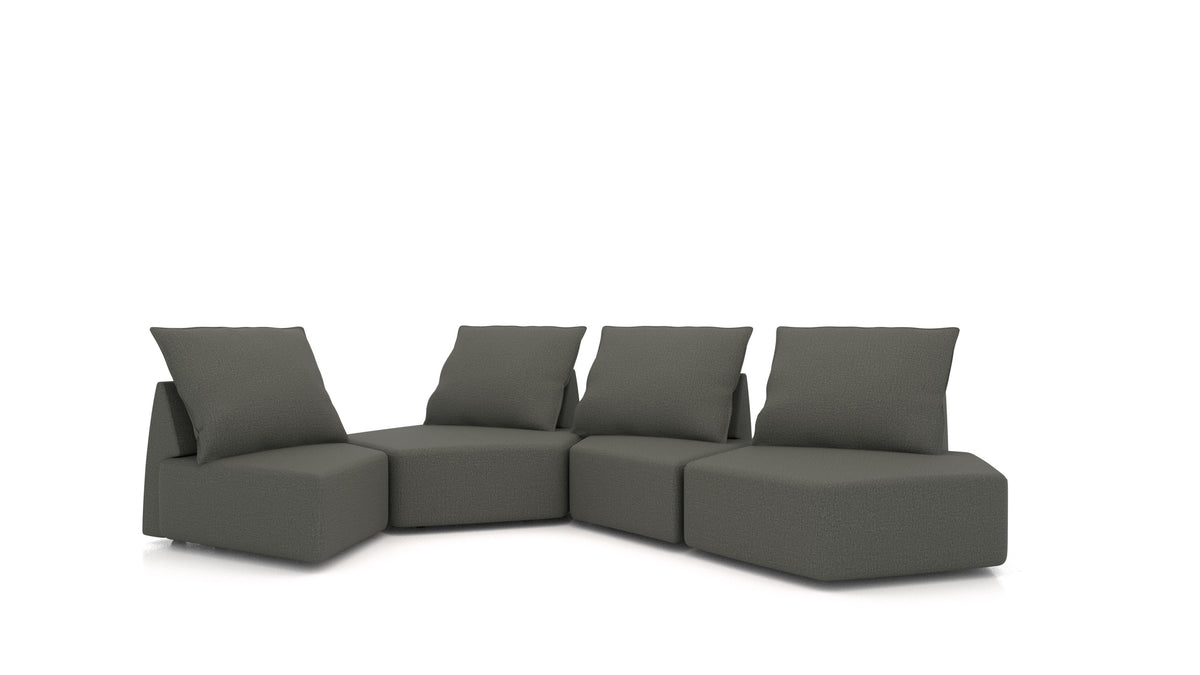 Matacao3 Archipelago, divano modulare FEYDOM in tessuto Heim HM-98 Dark Grey