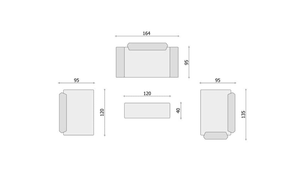 Choice 5 &ndash; 3x due posti + sgabelli