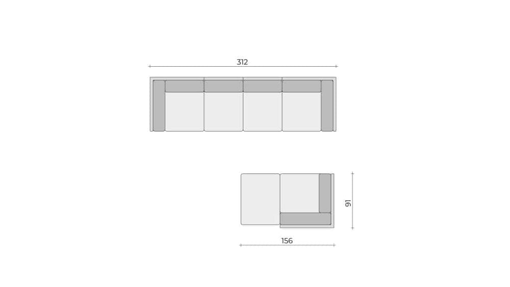 Clooods 4S+M &ndash; Quattro posti + Poltrona