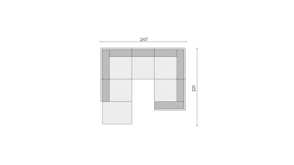 Clooods 4S+ &ndash; Divano a U profondo