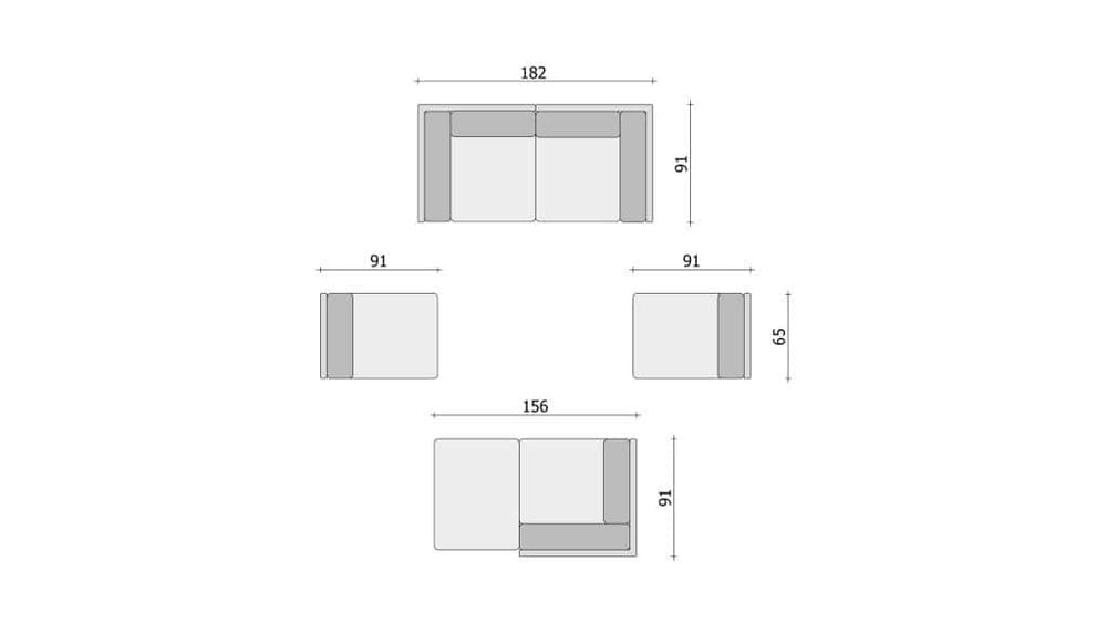 Clooods 4S+ &ndash; Due posti + Poltrona + 2x Poltrona