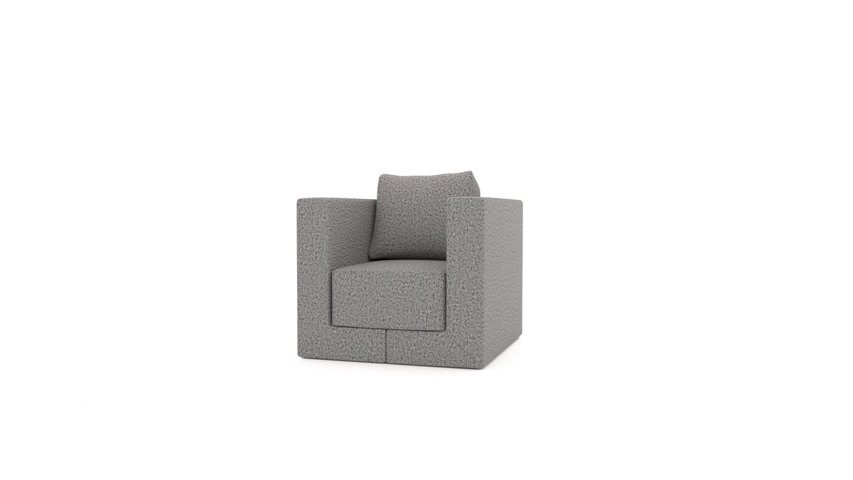 Poltrona Q6, schienale FEYDOM in tessuto Hygge HG-92 Medium Grey