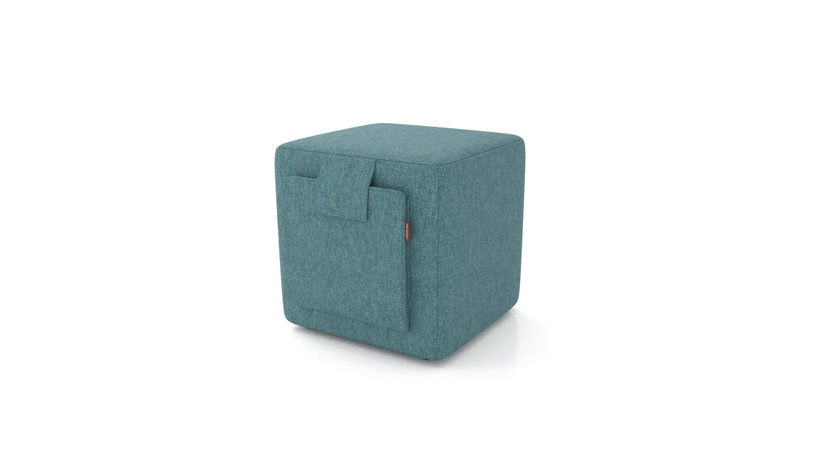 Pouf Tuck, pouf FEYDOM in tessuto Velare ET-16 Turquoise