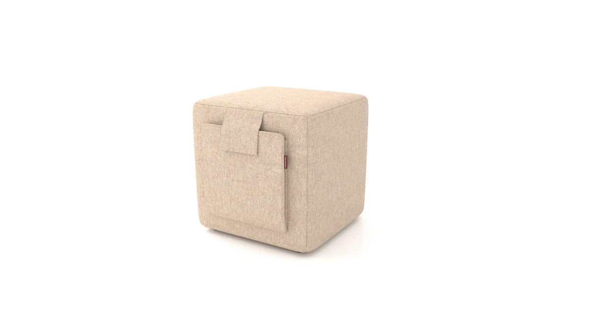 Pouf Tuck, pouf FEYDOM in tessuto Velare ET-99 Latte