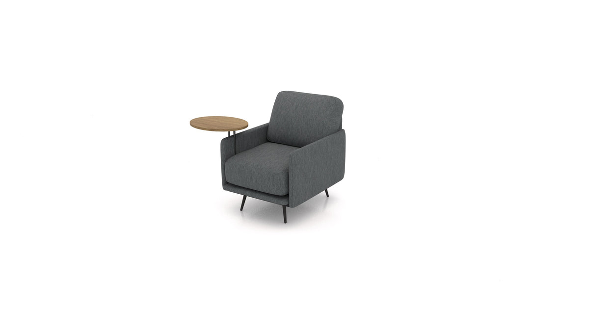 OIKO Poltrona+ con tavolino in legno in AT-88: Dark Grey