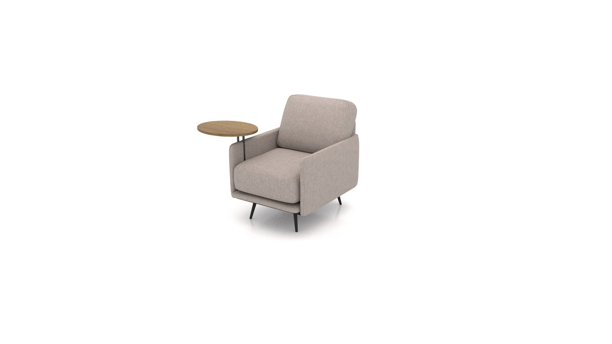 OIKO Poltrona+ con tavolino in legno in ET-15: Light Grey