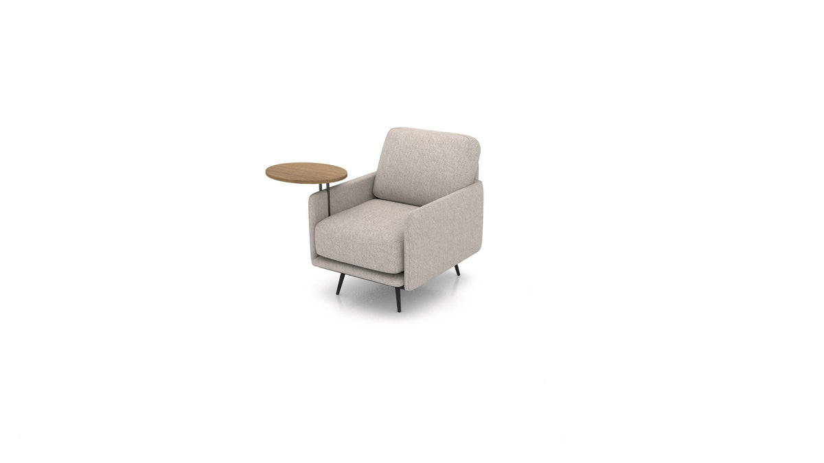 OIKO Poltrona+ con tavolino in legno in FE-84: Middle Grey