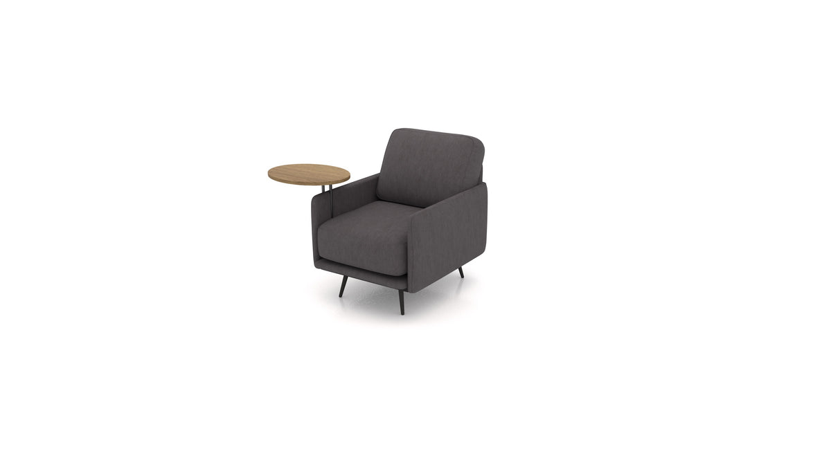 OIKO Poltrona+ con tavolino in legno in FF-12: Dark Grey