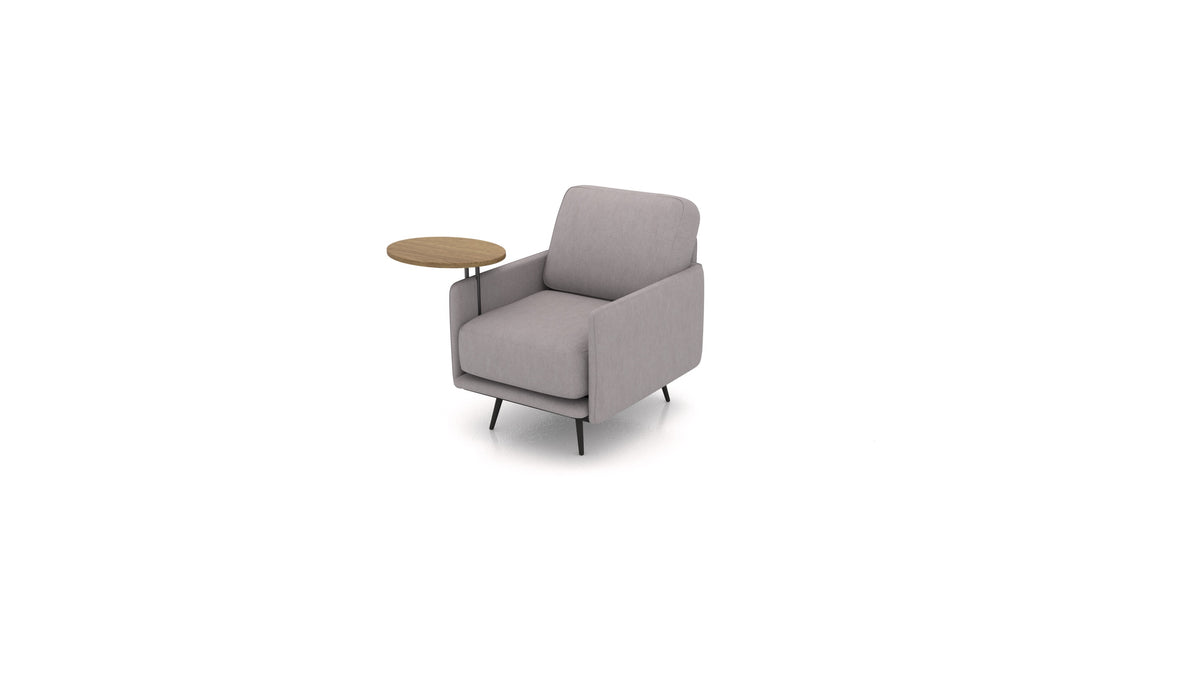OIKO Poltrona+ con tavolino in legno in FF-14: Middle Grey