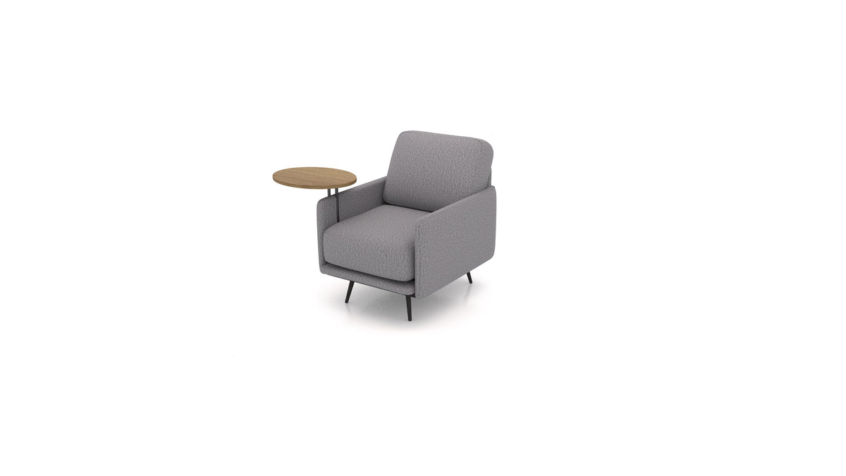 OIKO Poltrona+ con tavolino in legno in HM-95: Medium Grey