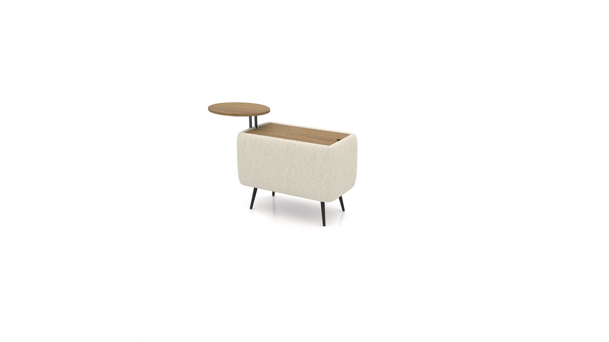 OIKO Tavolo con vano contenitore e tavolino in legno in AT-80: Light Grey