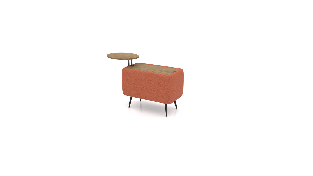 OIKO Tavolo con vano contenitore e tavolino in legno in HG-56: Terracotta
