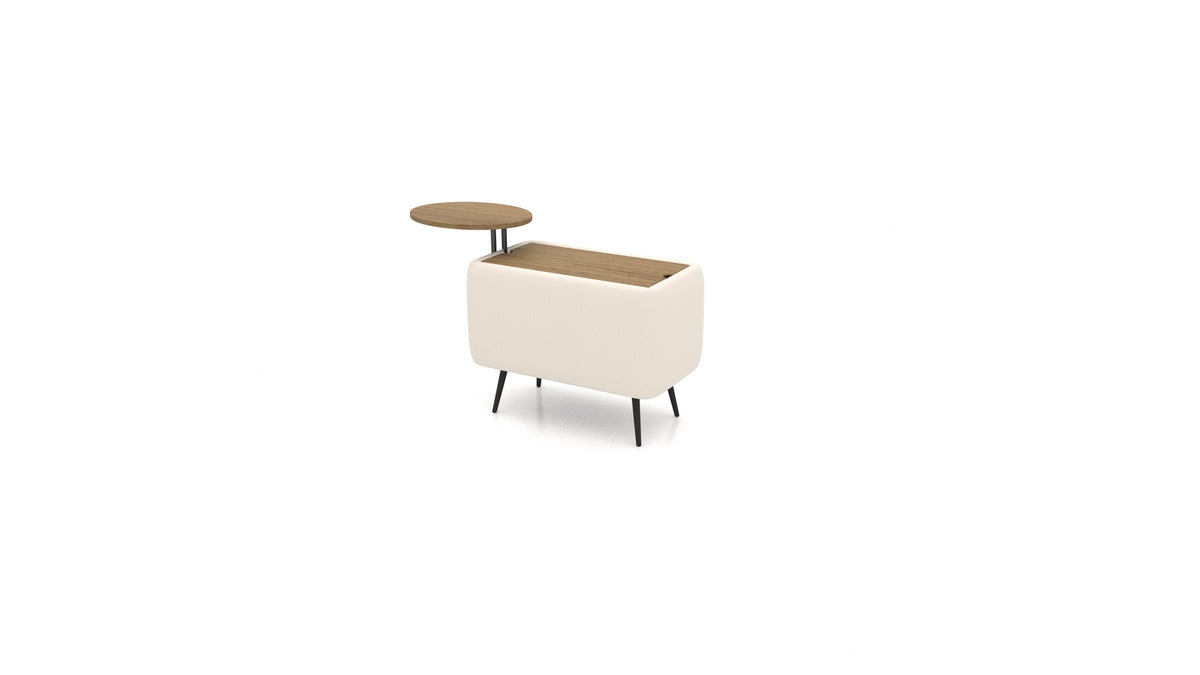 OIKO Tavolo con vano contenitore e tavolino in legno in HM-03: White