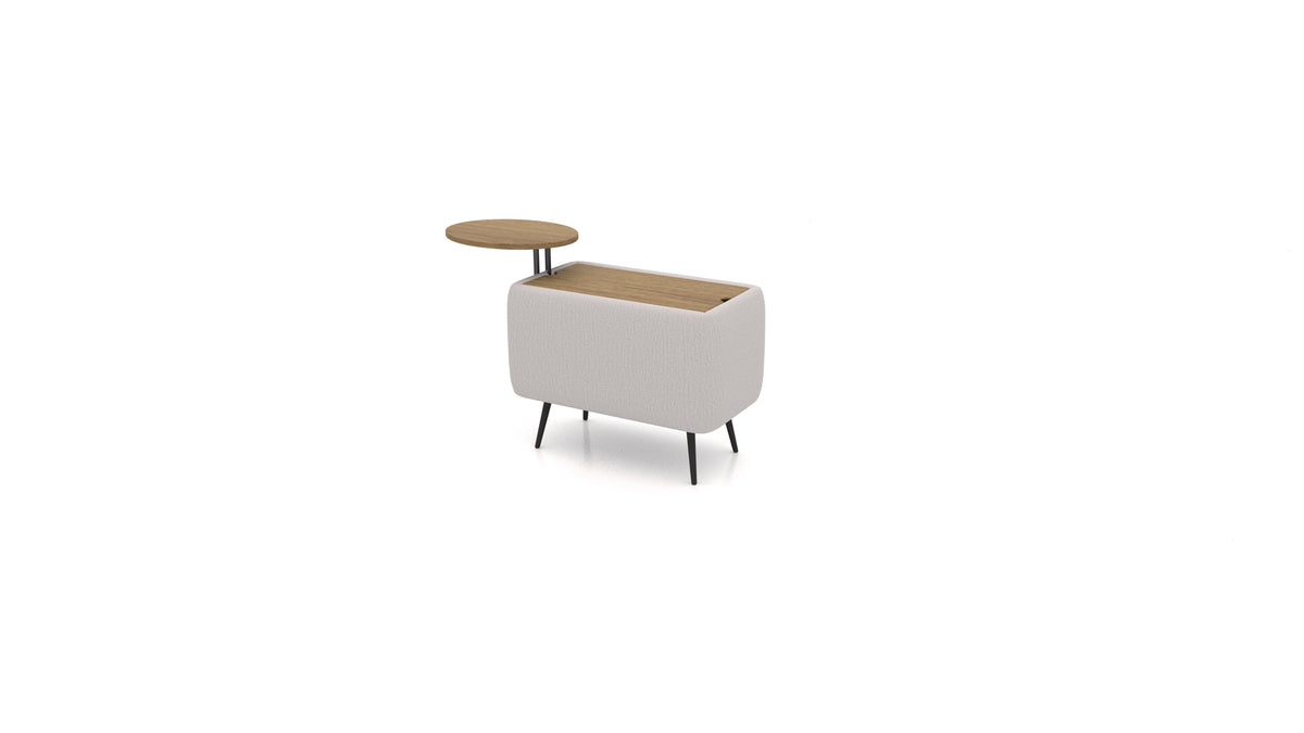 OIKO Tavolo con vano contenitore e tavolino in legno in HM-86: Light Grey