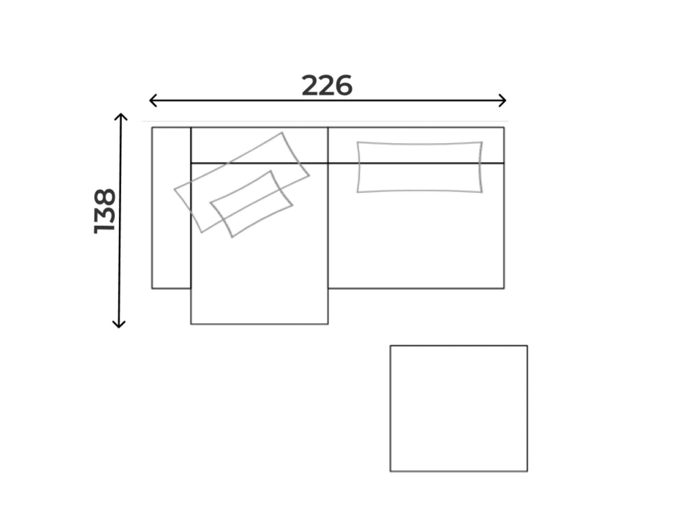 Bard M &ndash; Set d'angolo + pouf
